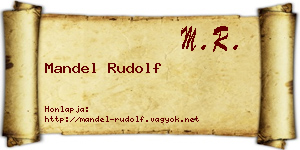 Mandel Rudolf névjegykártya